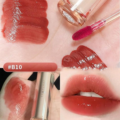 Ice Iron Tinted Lip Tint, Jelly Hydrating Lip Oil - Moisturizing Nonstick Tinted Gloss (#N01 Milky Peach)