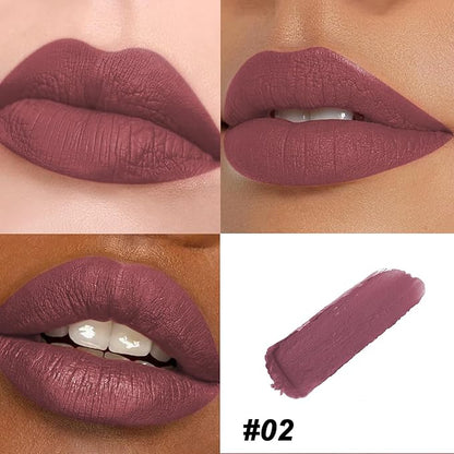 Matte Bullet Long Wear Lipstick - Vegan and Cruelty-Free - Smudge and Waterproof Matte Lipstick with Moisturizing Formula - All Day Comfort - (Midnight Muse # 02)