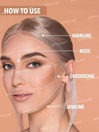 SHEGLAM Sunside Bronzer Powder Contour Long Wear Evenly Pigmented Neutral Warm Tone Sculpting Natural Matte Contour & Bronzer Face Makeup-Sun Star