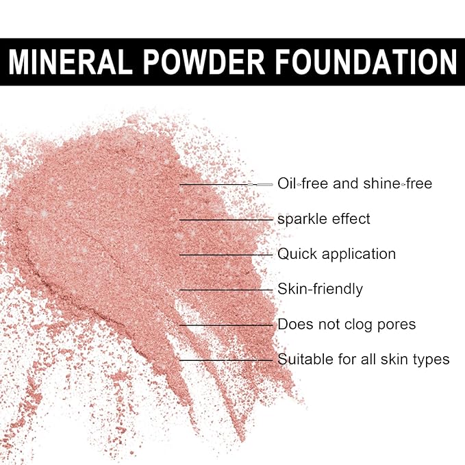 Sunscreen Mineral Blush Powder, SPF 35, Talc-Free, Loose Powder Blush, Buildable Lightweight Coverage, for Matte Base Makeup (#07 Shine Rose BlushMakeup)