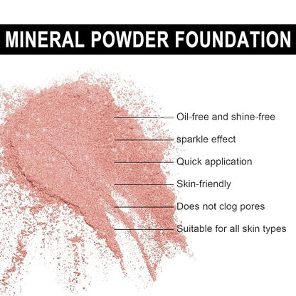 Sunscreen Mineral Blush Powder, SPF 35, Talc-Free, Loose Powder Blush, Buildable Lightweight Coverage, for Matte Base Makeup (#07 Shine Rose BlushMakeup)