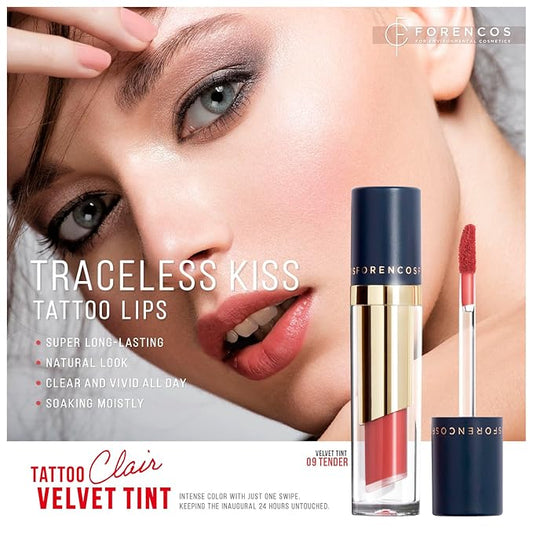 FORENCOS Long Lasting Waterproof Lip Stain Liquid Lipstick, Velvet Matte, Longwear, High Pigmentation, Tattoo Lips, Weightless, Smudge-proof, Non-Sticky, Korean Lip Tint Stain Makeup (09 Tender)