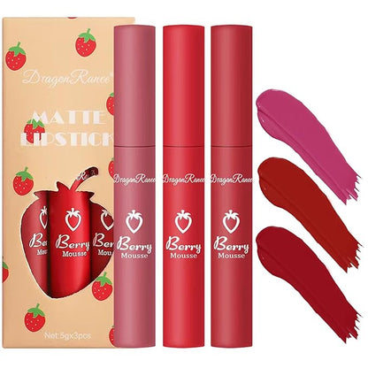 4 Colors Matte Lip Stain Liquid Lipstick For Women Teens Makeup Set Long Lasting Waterproof lip liner stain Fade Resistant Highly Pigmented Lightweight Portable Vegan Lip Stick matte Set B