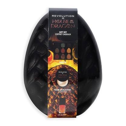 Revolution Beauty, House of Dragon x Revolution Dragon Glow Gift Set, Holiday Makeup Set with Eyeshadow Palette, Lip Oil & Highlighter Balm, Vegan & Cruelty-Free