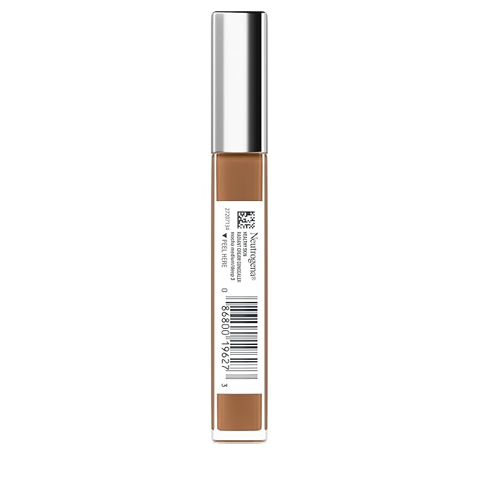 Neutrogena Healthy Skin Radiant Brightening Cream with Peptides & Vitamin E Antioxidant, Lightweight Perfecting Concealer, Non-Comedogenic, Mocha Medium/Deep 03 with neutral undertones, 0.24 oz