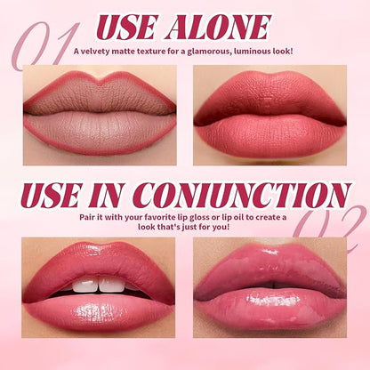 3 Colors Peel Off Lip Liner Stain, High Pigmented Long Wear Waterproof Magic Lip Stain Tattoo, Natural Matte Finish Lip Tint Pink Lip Gloss Set for Women, Non-Sticky Liquid Lipstick Lip Makeup