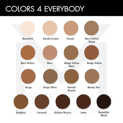 Voodoo Makeup Coconut Cream Foundation in Beautiful Black - Cream to Powder Foundation - Wet or Dry Buildable, Lightweight Foundation for Even Skin