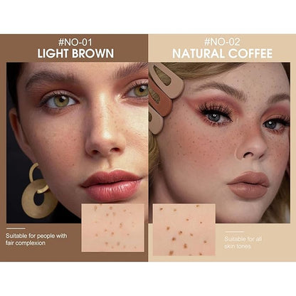 Freckles Pen, 2 Color Natural Freckles Makeup Pens Waterproof Long-Lasting Quick-Dry Pen, Easy Makeup Tool For a Natural Sun-kissed Makeup, Light Brown&Natrual Coffee