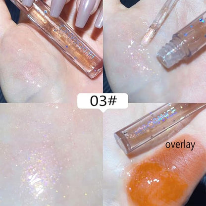 Natural Hydrating Shimmery Lip gloss set, Waterproof Long Lasting Moisturizing Lip Care Lip Oil Gloss, Diamond Transparent Shimmer Hydrating & Plumping Lip Tint for Women and Girls (4PCS)