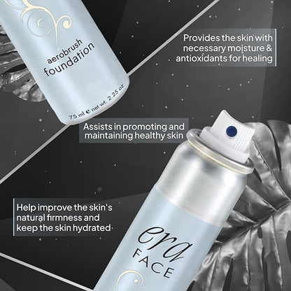 ERA Face spray makeup (Y1 Vanilla, 2.25 oz) - airbrush foundation, everyday, buildable, professional spray on cosmetics by Era Beauty