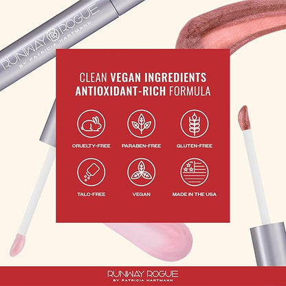 Runway Rogue Classic Lip Gloss, Pale-Purple Sheer Iridescent Hydrating Lip Gloss, ‘Purple Haze’