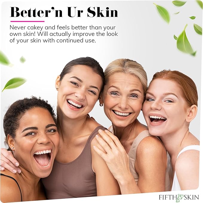 Fifth & Skin: Better’n Ur Skin Liquid Foundation (BRONZE) - Natural, Organic, Vegan, Cruelty-Free - Gluten-Free Beauty with Buildable Coverage and Palm-Free Luxury - 1 oz