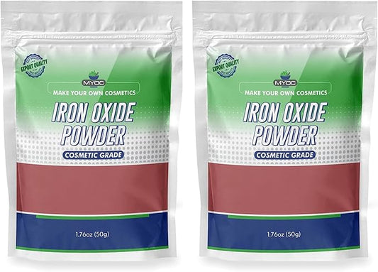 Myoc Iron Oxide Powder – 50 Gm (1.76 Oz), Iron Oxide Powder Cosmetic Grade, Iron Oxide Powder for Sunscreen, Iron Oxide Powder for Makeup, Iron Oxide for Pottery & Slime(Pack of 2)