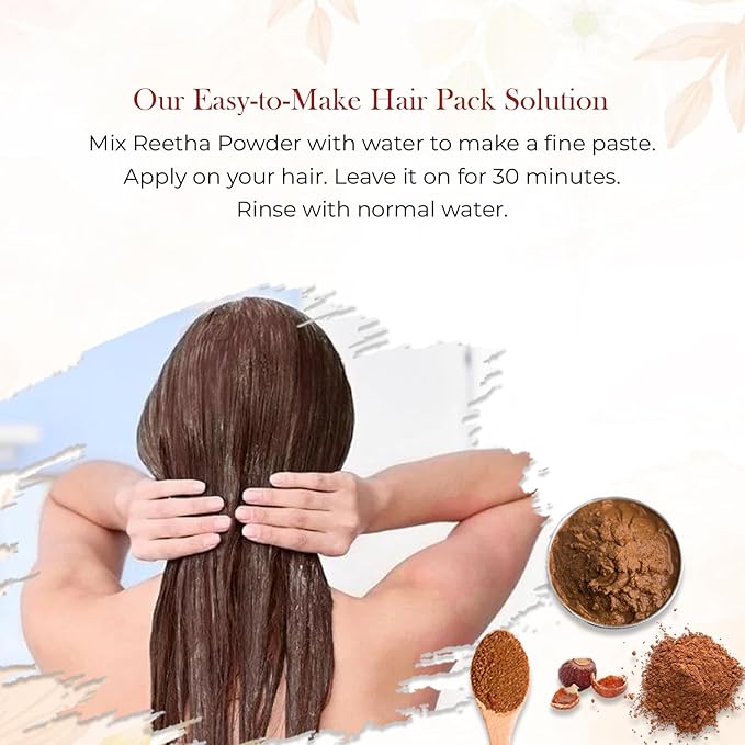 100% Natural Reetha Powder | (100 gms) Pure Aritha Powder for Hair care | Herbal (Sapindus Trifoliatus) Reetha Powder for Hair | Ayurveda Hair Pack for Hair Growth | Ritha Powder DIY Hair Mask