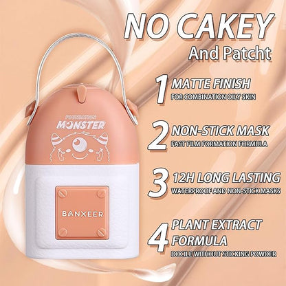 Concealer Moisturizing Gradient Foundation, Lightness Oil Control Long Lasting Waterproof Full Coverage Color Correcting Foundation