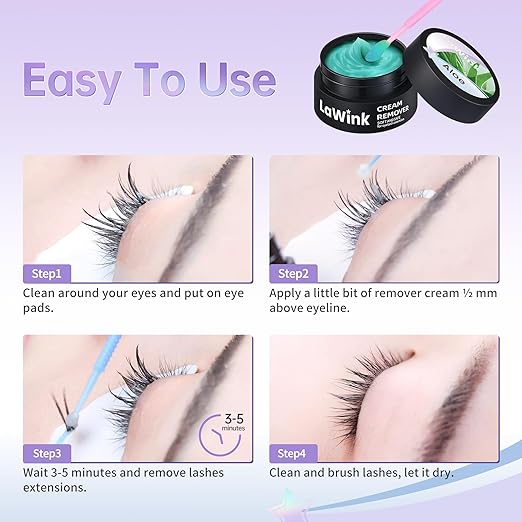 Eyelash Glue Remover Cream 5g Professional Grade Lash Adhesive Remover Sensitive Skin Lash Glue Remover Quickly and Low Irritation Lash Remover Eyelash for Salon Lash (Aloe)
