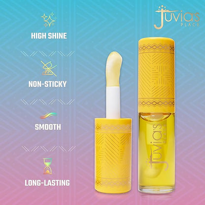 Juvia's Place Magic Lip Oil - Mango - Smooth, Hydrating with Vitamin E for Soft, Glossy, Juicy Lips - Infused with Fruit Extracts - Tinted, Shimmering, Lightweight & Non-sticky Lip Oil for Summer