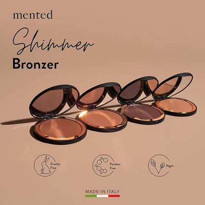 Mented Cosmetics Stick Foundation, Concealer & Contour Stick for Dark Skin, Cream Foundation for Black Women Makeup, T30 + Highlighter Bronzing Powder Palette with Vitamin E + A, 0.35oz, Vacay Bundle