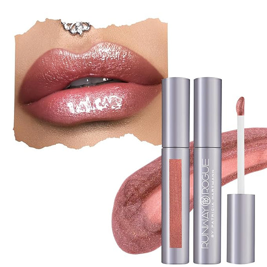 Runway Rogue Classic Lip Gloss, Golden-Rose Semi-Sheer Hydrating Lip Gloss, ‘Chameleon’