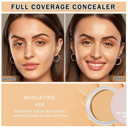 Under Eye Color Corrector,Cream Concealer Full Coverage for Mature Skin,Vegan Under Eye Cream Dark Circles Cover up Makeup Concealer Makeup,Under Eye Brightener (04 Nougatine)