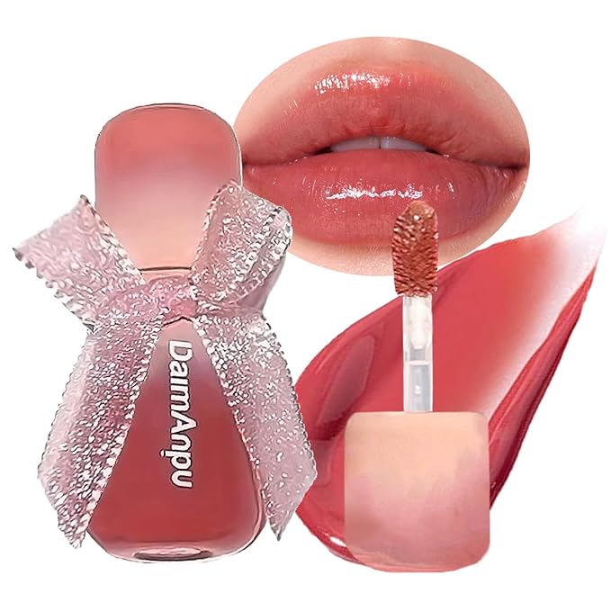 6Pcs Hydrating Lip Gloss Jelly Lipstick, Clear Oxygen Lip Glaze, Moisturizing & Plumping Water Lip Stain Waterproof Long Lasting Cute Makeup for Girls