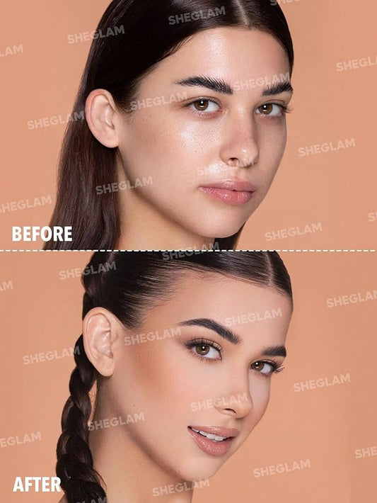 SHEGLAM Sunside Bronzer Powder Contour Long Wear Evenly Pigmented Neutral Warm Tone Sculpting Natural Matte Contour & Bronzer Face Makeup-Dawn Glow