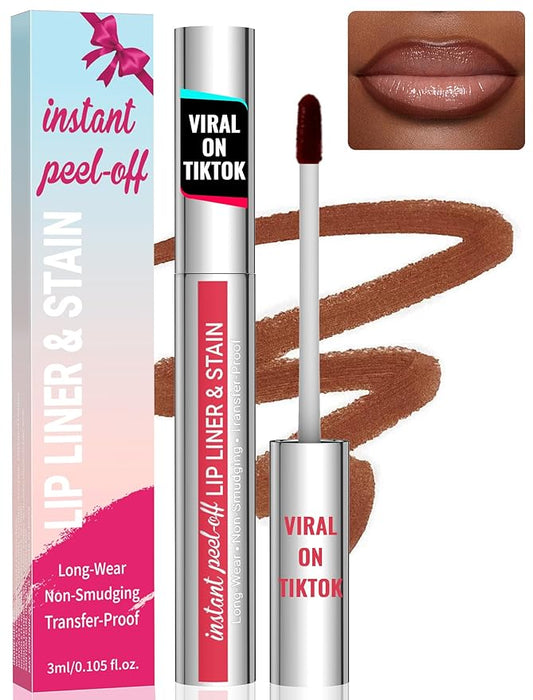 iMethod Lip Stain - Lip Liner Stain, Long Lasting Lip Stain Peel Off, Waterproof Stay On All Day, Transfer-Proof, Highly Pigmented, Natural Instant Peel Off Lip Stain Color, Coffee