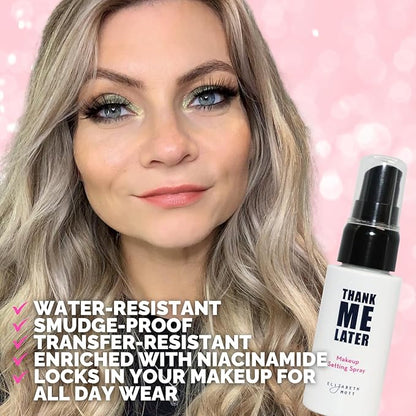 Elizabeth Mott Thank Me Later Glow Bundle: Natural Glow Enhancer Light Sheer Face Primer (30g) + Hydrating 3-in-1 Dewy Setting Spray (95ml) - Cruelty-Free Makeup Set for Radiant Skin