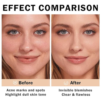 2Pcs Air Cushion CC Cream Foundation Mushroom Head Moisture Cushion Cover Up BB Cream Makeup for Moisturizing Oil Control Concealer Brighten Skin Tone #Natural Color