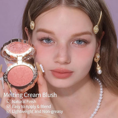 Flower Knows Little Angel Cream Blush 03 Paradise Poet+Butterfly Cloud Collar Angled Powder Brush Pearly Moonlight