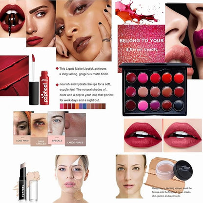 Makeup Kit for Women Full Kit, 24PCS Multi-Purpose Makeup Kit All-in-One Makeup Gift Set Makeup Essential Starter Kit, Compact and Lightweight Design for Girls, Women