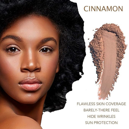 Bellaterra Cosmetics Mineral Powder Foundation | Long-Lasting All-Day Wear | Buildable Sheer to Full Coverage – Matte | Sensitive Skin Approved | Natural SPF 15 (Cinnamon) 9 grams