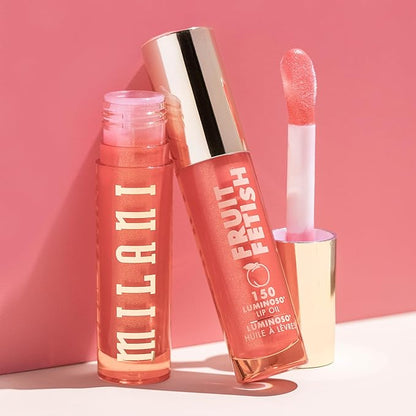 Milani Fruit Fetish Lip Oil with Vitamin E for Instant Hydration, Fruit Extract Infused Lip Treatment and Moisturizing Lip Gloss- Luminoso