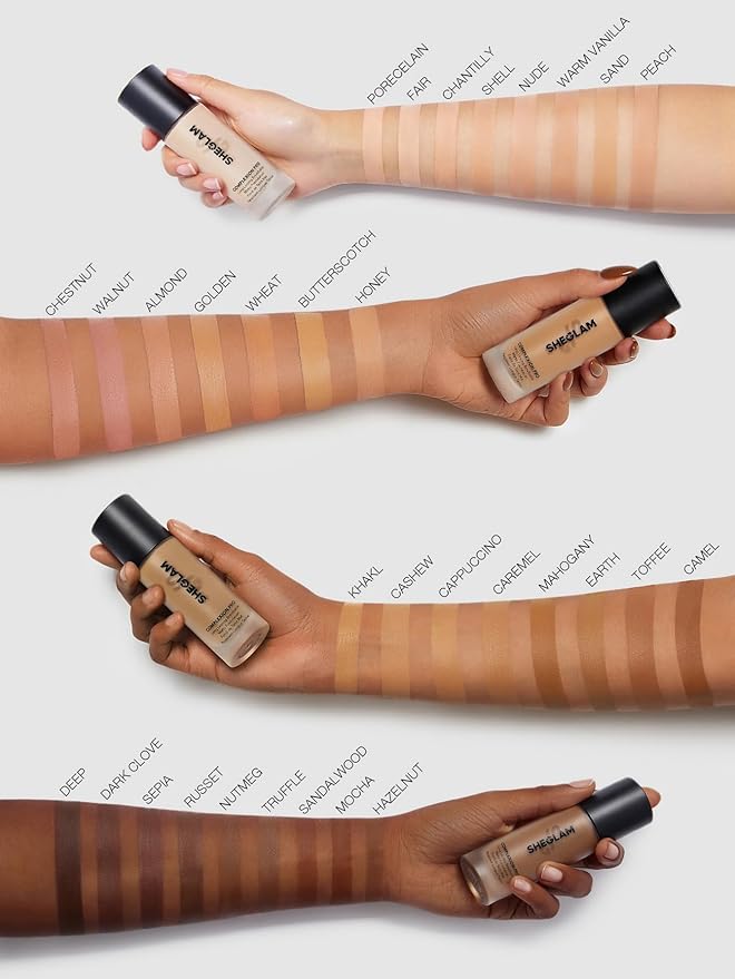 SHEGLAM Full Coverage Foundation Makeup Long Lasting Waterproof Matte Dewy Liquid Foundation - Butterscotch