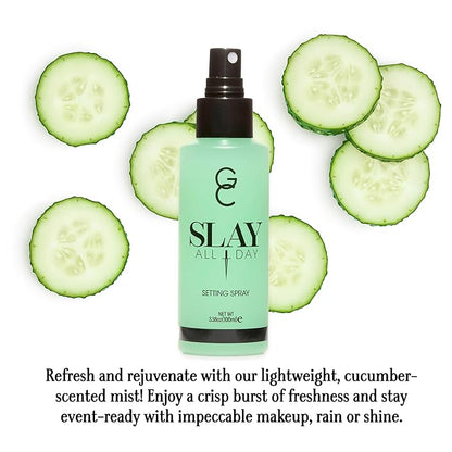 Gerard Cosmetics Slay All Day Makeup Setting Spray (Cucumber Scented), Matte Finish with Oil Control, Cruelty Free, Long Lasting Finishing Spray, 3.38oz (100ml)