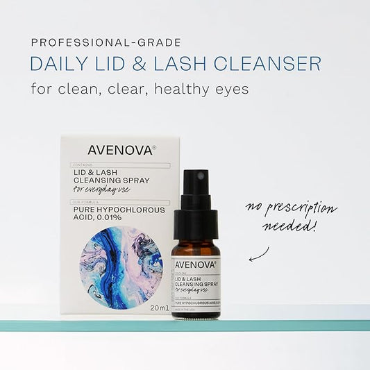 Avenova Eyelid and Eyelash Cleanser Spray 3 Pack – Gentle Everyday Hypochlorous Acid Lid and Lash Cleansing Spray For Clearer and Healthier Eyes, 60mL (2.04oz)