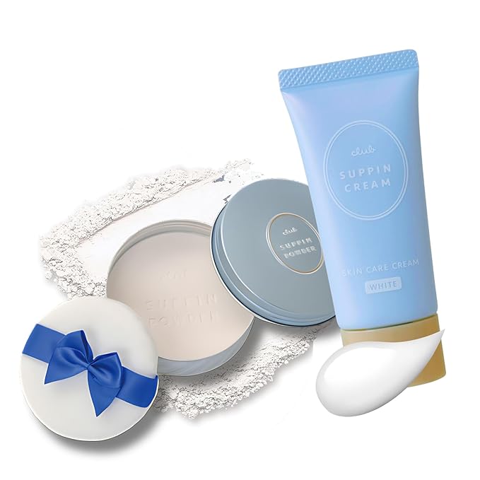 Suppin Setting Powder & Hydrating BB Cream, Pressed Powder with Skin-Smoothing Amino Acid+ Lightweight Makeup Foundation Moisturizer Cream with Botanical Extract Formula, Innocent Floral