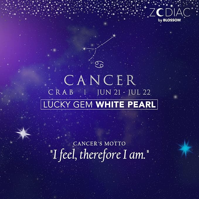 Blossom Lip Gloss Zodiac Sign Vanilla Scented Roll-On Lip Gloss, Moisturizing + Hydrating with Zodiac Crystals, Made in USA, 0.20oz, Cancer