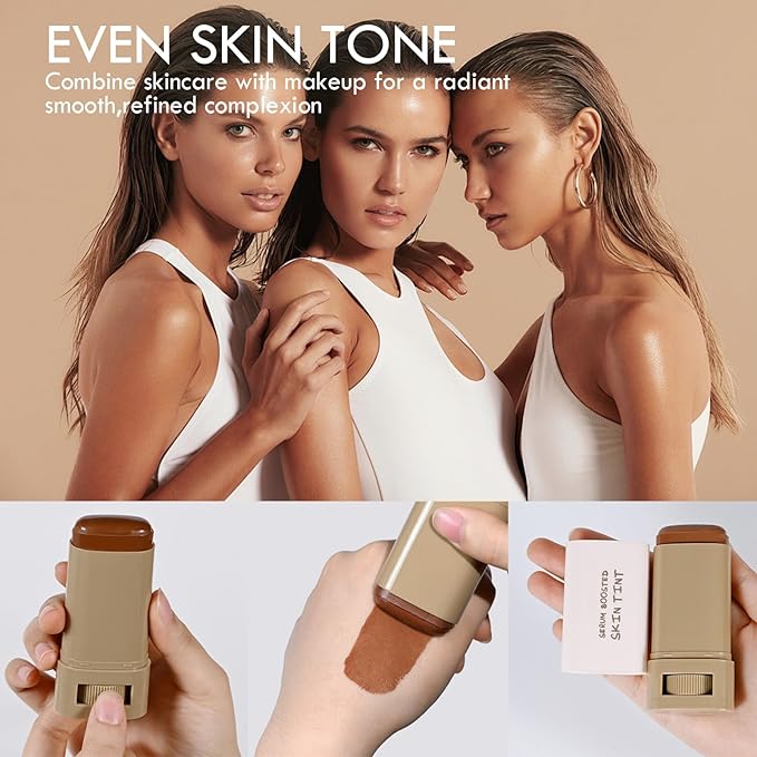 Foundation Stick Beauty Balm Serum Boosted Skin Tint, Solid Tinted Moisturizing Contour Stick Foundation Face for Women,Splendor Serum Boosted Skin Tint Balm