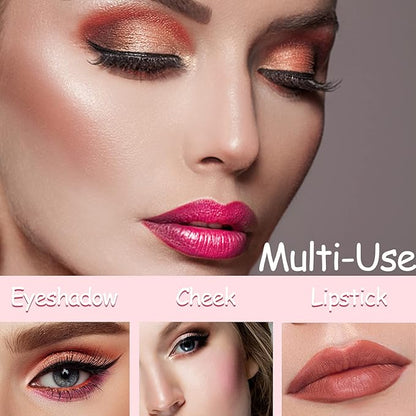 Soft Cream Liquid Blush, Creamy Liquid Blush Makeup with Cushion Applicator for Cheeks, Lip, Eyes, Buildable Pigment, Weightless, Long-lasting, Dewy Finish, Smudge Proof, Natural-Looking (03#)