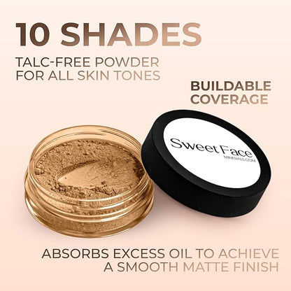 (Deep Tan) (30gm Jar) FOUNDATION Mineral Makeup with SPF 18+, Full Coverage Matte Loose Powder, Bare Face Cosmetics