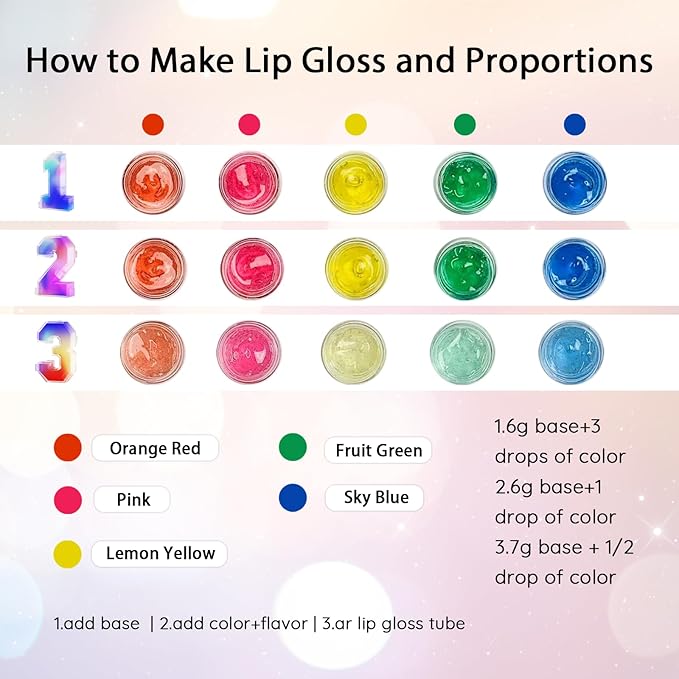 MOCIKE DIY Lip Gloss Making kit for Girl Gifts - 26 PCS DIY Lip Gloss kit Make Your Own Lip Gloss