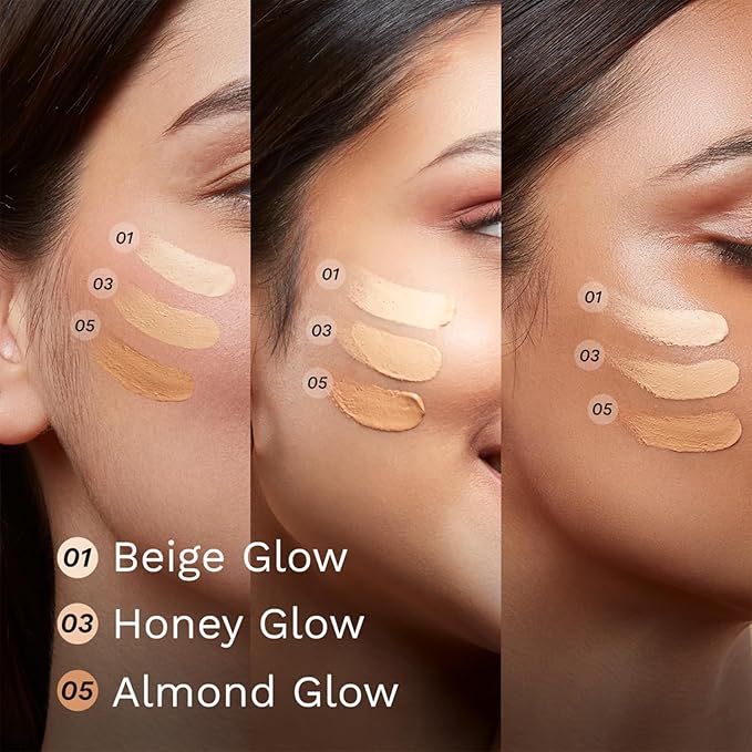 Beige Glow 3-In-1 Natural Bb Cream Medium Coverage For All Skin Types Spf 50 Pa++++ With Niacinamide, Hyaluronic Acid & Vit C - 1.01 Fl Oz (30ml), Pack Of 1