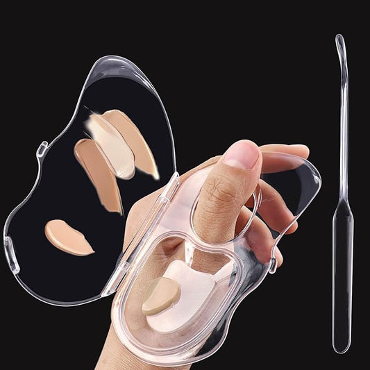Professional Makeup Mixing Palette Butterfly Foundation Palette, Acrylic Palette Art Nail Palette Pigment Transparent Makeup Palette with Spatula Makeup Nail Art Palette (Clear 1 Pack)
