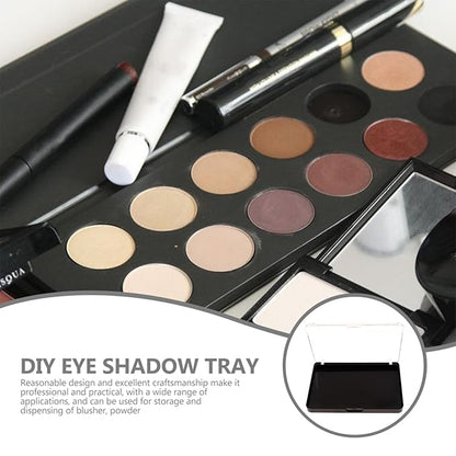 VANANA Magnetic Makeup Palette, DIY Empty Eyeshadow Blush Highlighter Cosmetics Case Holder Tray (Black (Clear Lid), 14x10cm - Palette Only)