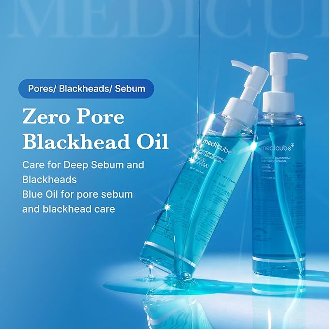 medicube Pore Care Duo for Flawless Skin: Zero Pore Blackhead Deep Cleansing Oil & Pads 2.0