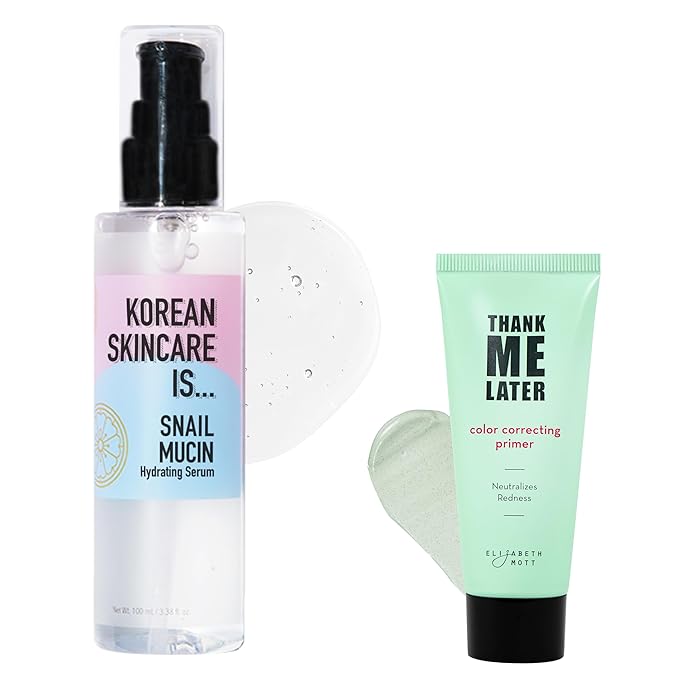 Elizabeth Mott Thank Me Later Color Correcting Face Primer (30g) & Elizabeth Mott Hydrating Face Serum (100ml)