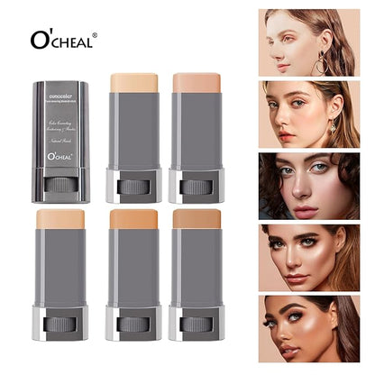 O'CHEAL Face Foundation Contour Stick Long-wear Lightweight Brighten Stick Face Concealer Blemish Contouring Beauty Makeup 04#WHEATCOLOR