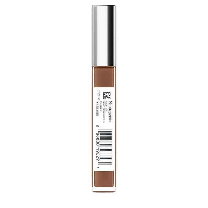 Neutrogena Healthy Skin Radiant Brightening Cream with Peptides & Vitamin E Antioxidant, Lightweight Perfecting Concealer Cream, Non-Comedogenic, Java Deep 02 with neutral undertones, 0.24 oz