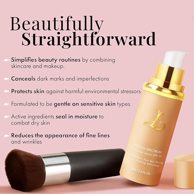 4 in 1 Foundation Liquid-Foundation 4 In 1 Medium Spectrum, 4 in 1 Light Spectrum, Hydrating Medium Full Coverage Concealer with SPF 50+ (1)